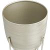 imageCosmoLiving by Cosmopolitan Metal Indoor Outdoor Planter Deep Recessed Hammered Dome Large Planter Pot with Removable Stand Set of 2 Planters 17quot 19quotH GoldSilver