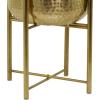 imageCosmoLiving by Cosmopolitan Metal Indoor Outdoor Planter Deep Recessed Hammered Dome Large Planter Pot with Removable Stand Set of 2 Planters 17quot 19quotH GoldGold