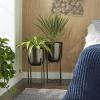 imageCosmoLiving by Cosmopolitan Metal Indoor Outdoor Planter Dome Large Planter Pot with Removable Stand Set of 2 Planters 19quot 22quotH GoldBlack