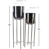 imageCosmoLiving by Cosmopolitan Metal Indoor Outdoor Planter Dome Large Planter Pot with Removable Stand Set of 2 Planters 19quot 22quotH GoldBlack