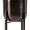 imageCosmoLiving by Cosmopolitan Metal Indoor Outdoor Planter Dome Large Planter Pot with Removable Stand Set of 2 Planters 19quot 22quotH GoldBlack