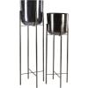 imageCosmoLiving by Cosmopolitan Metal Indoor Outdoor Planter Dome Large Planter Pot with Removable Stand Set of 2 Planters 19quot 22quotH GoldBlack