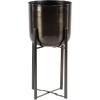 imageCosmoLiving by Cosmopolitan Metal Indoor Outdoor Planter Dome Large Planter Pot with Removable Stand Set of 2 Planters 19quot 22quotH GoldBlack