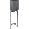 imageCosmoLiving by Cosmopolitan Metal Indoor Outdoor Planter Dome Large Planter Pot with Removable Stand Set of 2 Planters 19quot 22quotH GoldDark Grey