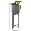 imageCosmoLiving by Cosmopolitan Metal Indoor Outdoor Planter Dome Large Planter Pot with Removable Stand Set of 2 Planters 19quot 22quotH GoldDark Grey
