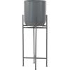 imageCosmoLiving by Cosmopolitan Metal Indoor Outdoor Planter Dome Large Planter Pot with Removable Stand Set of 2 Planters 19quot 22quotH GoldDark Grey