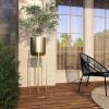 imageCosmoLiving by Cosmopolitan Metal Indoor Outdoor Planter Dome Large Planter Pot with Removable Stand Set of 2 Planters 19quot 22quotH GoldGold