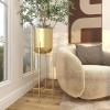 imageCosmoLiving by Cosmopolitan Metal Indoor Outdoor Planter Dome Large Planter Pot with Removable Stand Set of 2 Planters 19quot 22quotH GoldGold
