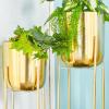 imageCosmoLiving by Cosmopolitan Metal Indoor Outdoor Planter Dome Large Planter Pot with Removable Stand Set of 2 Planters 19quot 22quotH GoldGold