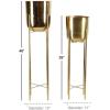 imageCosmoLiving by Cosmopolitan Metal Indoor Outdoor Planter Dome Large Planter Pot with Removable Stand Set of 2 Planters 19quot 22quotH GoldGold