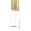 imageCosmoLiving by Cosmopolitan Metal Indoor Outdoor Planter Dome Large Planter Pot with Removable Stand Set of 2 Planters 19quot 22quotH GoldGold