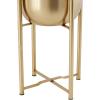 imageCosmoLiving by Cosmopolitan Metal Indoor Outdoor Planter Dome Large Planter Pot with Removable Stand Set of 2 Planters 19quot 22quotH GoldGold