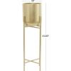 imageCosmoLiving by Cosmopolitan Metal Indoor Outdoor Planter Dome Large Planter Pot with Removable Stand Set of 2 Planters 19quot 22quotH GoldGold