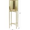 imageCosmoLiving by Cosmopolitan Metal Indoor Outdoor Planter Dome Large Planter Pot with Removable Stand Set of 2 Planters 19quot 22quotH GoldGold