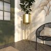 imageCosmoLiving by Cosmopolitan Metal Indoor Outdoor Planter Dome Large Planter Pot with Removable Stand Set of 2 Planters 19quot 22quotH GoldGold
