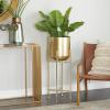 imageCosmoLiving by Cosmopolitan Metal Indoor Outdoor Planter Dome Large Planter Pot with Removable Stand Set of 2 Planters 19quot 22quotH GoldGold