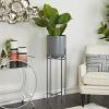 imageCosmoLiving by Cosmopolitan Metal Indoor Outdoor Planter Dome Large Planter Pot with Removable Stand Set of 2 Planters 19quot 22quotH GoldGray