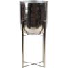 imageCosmoLiving by Cosmopolitan Metal Indoor Outdoor Planter Dome Large Planter Pot with Removable Stand Set of 2 Planters 19quot 22quotH GoldSilver Coat