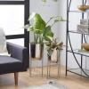 imageCosmoLiving by Cosmopolitan Metal Indoor Outdoor Planter Dome Large Planter Pot with Removable Stand Set of 2 Planters 19quot 22quotH GoldSilver Coat