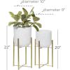 imageCosmoLiving by Cosmopolitan Metal Indoor Outdoor Planter Dome Large Planter Pot with Removable Stand Set of 2 Planters 19quot 22quotH GoldWhite