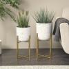 imageCosmoLiving by Cosmopolitan Metal Indoor Outdoor Planter Dome Large Planter Pot with Removable Stand Set of 2 Planters 19quot 22quotH GoldWhite