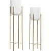 imageCosmoLiving by Cosmopolitan Metal Indoor Outdoor Planter Dome Large Planter Pot with Removable Stand Set of 2 Planters 19quot 22quotH GoldWhite