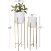 imageCosmoLiving by Cosmopolitan Metal Indoor Outdoor Planter Dome Large Planter Pot with Removable Stand Set of 2 Planters 19quot 22quotH GoldWhite