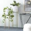 imageCosmoLiving by Cosmopolitan Metal Indoor Outdoor Planter Dome Large Planter Pot with Removable Stand Set of 2 Planters 19quot 22quotH GoldWhite
