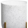 imageCosmoLiving by Cosmopolitan Metal Indoor Outdoor Planter Dome Large Planter Pot with Removable Stand Set of 2 Planters 19quot 22quotH GoldWhite