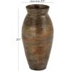 imageDeco 79 Bamboo Wood Decorative Vase Textured Centerpiece Vase with Lacquer Vase for Home Decoration 10quot x 10quot x 20quot BrownBrown