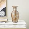 imageDeco 79 Bamboo Wood Decorative Vase Textured Centerpiece Vase with Lacquer Vase for Home Decoration 10quot x 10quot x 20quot BrownBrown
