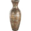 imageDeco 79 Bamboo Wood Decorative Vase Textured Centerpiece Vase with Lacquer Vase for Home Decoration 10quot x 10quot x 20quot BrownBrown