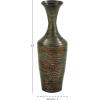 imageDeco 79 Bamboo Wood Decorative Vase Textured Centerpiece Vase with Lacquer Vase for Home Decoration 10quot x 10quot x 20quot BrownDark Brown