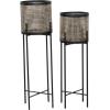 imageDeco 79 Glam Metal Set of 2 Planters 11quotW 32quotH GoldSet of 2 Planters 11W  32H