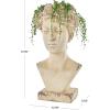 imageDeco 79 Magnesium Oxide Woman Indoor Outdoor Planter Distressed Antique Greek Bust Large Planter Pot with Floral Accents Planter 11quot x 10quot x 22quot CreamCream