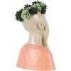 imageDeco 79 Magnesium Oxide Woman Indoor Outdoor Planter Distressed Antique Greek Bust Large Planter Pot with Floral Accents Planter 11quot x 10quot x 22quot CreamBeige