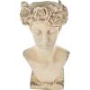 imageDeco 79 Magnesium Oxide Woman Indoor Outdoor Planter Distressed Antique Greek Bust Large Planter Pot with Floral Accents Planter 11quot x 10quot x 22quot CreamCream