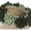 imageDeco 79 Magnesium Oxide Woman Indoor Outdoor Planter Distressed Antique Greek Bust Large Planter Pot with Floral Accents Planter 11quot x 10quot x 22quot CreamBeige