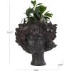 imageDeco 79 Magnesium Oxide Woman Indoor Outdoor Planter Distressed Antique Greek Bust Large Planter Pot with Floral Accents Planter 11quot x 10quot x 22quot CreamBronze