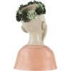 imageDeco 79 Magnesium Oxide Woman Indoor Outdoor Planter Distressed Antique Greek Bust Large Planter Pot with Floral Accents Planter 11quot x 10quot x 22quot CreamBeige