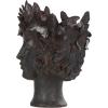 imageDeco 79 Magnesium Oxide Woman Indoor Outdoor Planter Distressed Antique Greek Bust Large Planter Pot with Floral Accents Planter 11quot x 10quot x 22quot CreamBronze