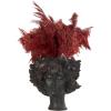 imageDeco 79 Magnesium Oxide Woman Indoor Outdoor Planter Distressed Antique Greek Bust Large Planter Pot with Floral Accents Planter 11quot x 10quot x 22quot CreamBronze