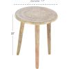imageDeco 79 Mango Wood Floral Handmade Side End Accent Table Intricately Carved End Table with Turned Base Side Table 17quot x 17quot x 21quot Dark BrownBrown