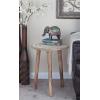 imageDeco 79 Mango Wood Floral Handmade Side End Accent Table Intricately Carved End Table with Turned Base Side Table 17quot x 17quot x 21quot Dark BrownBrown