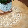 imageDeco 79 Mango Wood Floral Handmade Side End Accent Table Intricately Carved End Table with Turned Base Side Table 17quot x 17quot x 21quot Dark BrownBrown