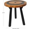 imageDeco 79 Mango Wood Floral Handmade Side End Accent Table Intricately Carved End Table with Turned Base Side Table 17quot x 17quot x 21quot Dark BrownBrown