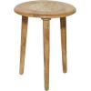 imageDeco 79 Mango Wood Floral Handmade Side End Accent Table Intricately Carved End Table with Turned Base Side Table 17quot x 17quot x 21quot Dark BrownBrown