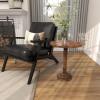 imageDeco 79 Mango Wood Floral Handmade Side End Accent Table Intricately Carved End Table with Turned Base Side Table 17quot x 17quot x 21quot Dark BrownDark Brown