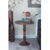 imageDeco 79 Mango Wood Floral Handmade Side End Accent Table Intricately Carved End Table with Turned Base Side Table 17quot x 17quot x 21quot Dark BrownDark Brown