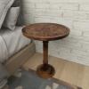 imageDeco 79 Mango Wood Floral Handmade Side End Accent Table Intricately Carved End Table with Turned Base Side Table 17quot x 17quot x 21quot Dark BrownDark Brown